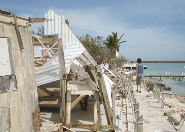 A photograph of hurricane Hanna damage, Turks and Caicos Islands, British West Indies