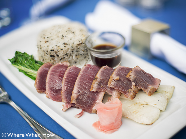 A photograph of Rare Seared Yellowfin Tuna at Opus
at Ocean Club Plaza, Providenciales (Provo), Turks and Caicos Islands.