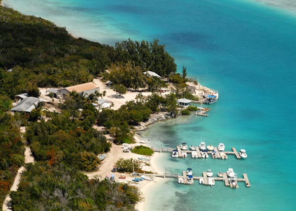 A photograph of the Pine Cay Boat Dock, Turks and Caicos Islands, British West Indies
