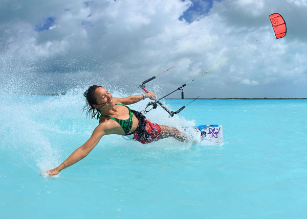 A photograph of Kite Surfing with Big Blue Collective, Turks and Caicos Islands, British West Indies