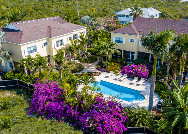 A photograph of the Grace Bay Townhomes, Providenciales (Provo), Turks and Caicos Islands, British West Indies