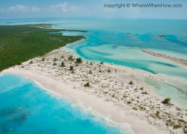 A photograph of Half Moon Bay and Little Water Cay, Turks and Caicos Islands.