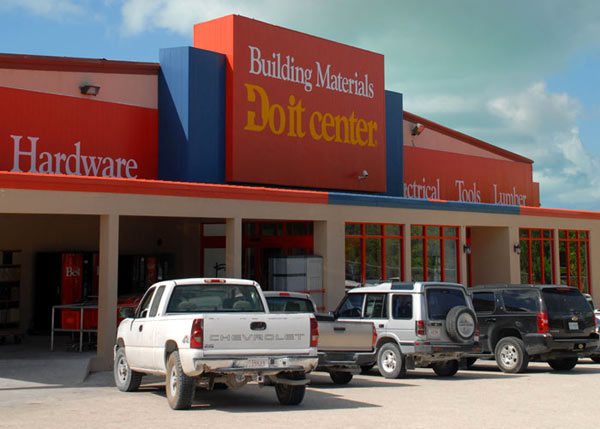 A photograph of the Building Materials Do-It Center on Providenciales (Provo), Turks and Caicos Islands, British West Indies