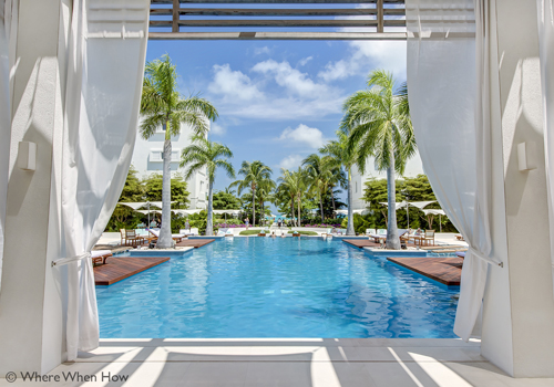 A photograph of the Gansevoort T+C Resort, Grace Bay Beach, Providenciales (Provo), Turks and Caicos Islands.
