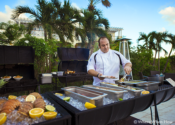  A photograph of Chef Peter Redstone at Pelican Bay Restaurant & Bar, Royal West Indies Resort, Providenciales (Provo), Turks and Caicos Islands.