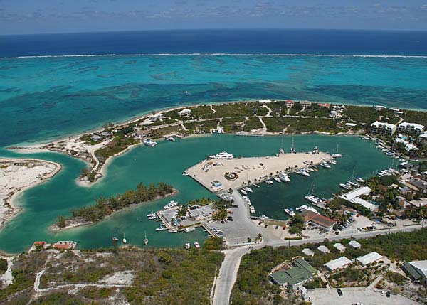 A photograph of the Turtle Cove Marina, Providenciales (Provo), Turks and Caicos Islands, British West Indies