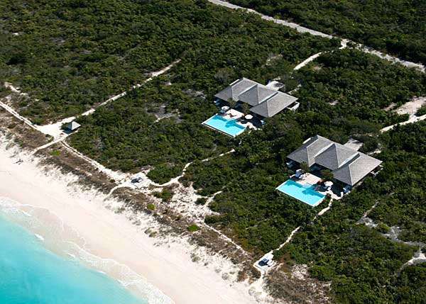 A photograph of a private Parrot Cay three bedroom villa in the Turks and Caicos Islands, British West Indies