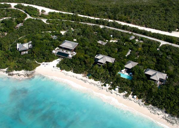 A photograph of The Sanctuary, belonging to Donna Karan, Parrot Cay, Turks and Caicos Islands, British West Indies