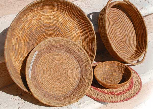 A photograph of locally made baskets on Providenciales (Provo), Turks and Caicos Islands