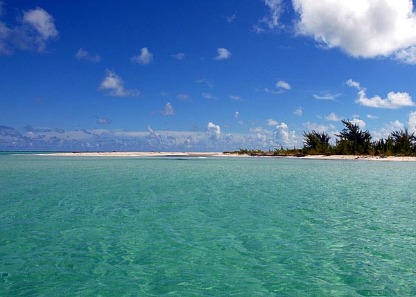 A photograph of the northern end of East Bay Cay East Caicos, Turks and Caicos Islands.